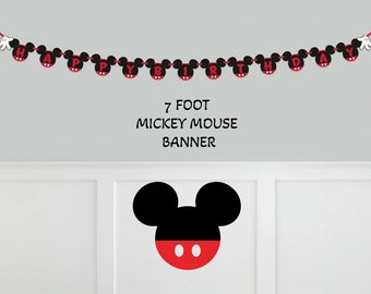 Mickey Mouse Happy Birthday Banner, Mickey Mouse Birthday Banner, Happy Birthday Banner, Mickey Mouse Party, Mickey Mouse, Birthday, Mickey