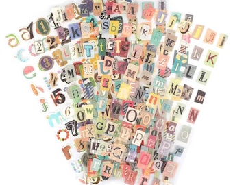 6 Sheet Washi Sticker Set Graffiti Tape Scrapbook Decals Letters DIY Journal