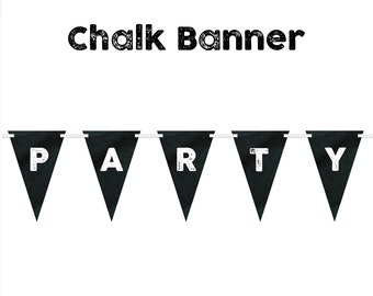 Black chalk Banners, Chalk birthday banner, wedding chalk banner, bridal shower chalk banner, baby shower chalk banner, customizable banner