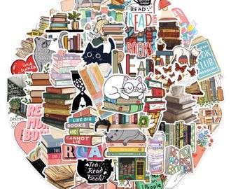 Book Lover Sticker 10pc Random Pack Waterproof Vinyl Reading Stickers for Kindle Laptop Bookish