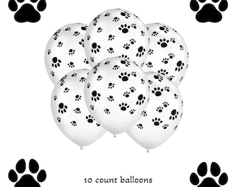 10 Count Paw Print Balloons, Paw patrols Balloons, Dog Balloons, Puppy Party, Dog Party, Dog Balloons, Puppy Balloons, Paw patrols