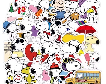 10pc Random Snoopy Waterproof Stickers Cartoon Peanuts Decals Laptop