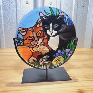 Joan Baker Stained Glass Cats - Etsy