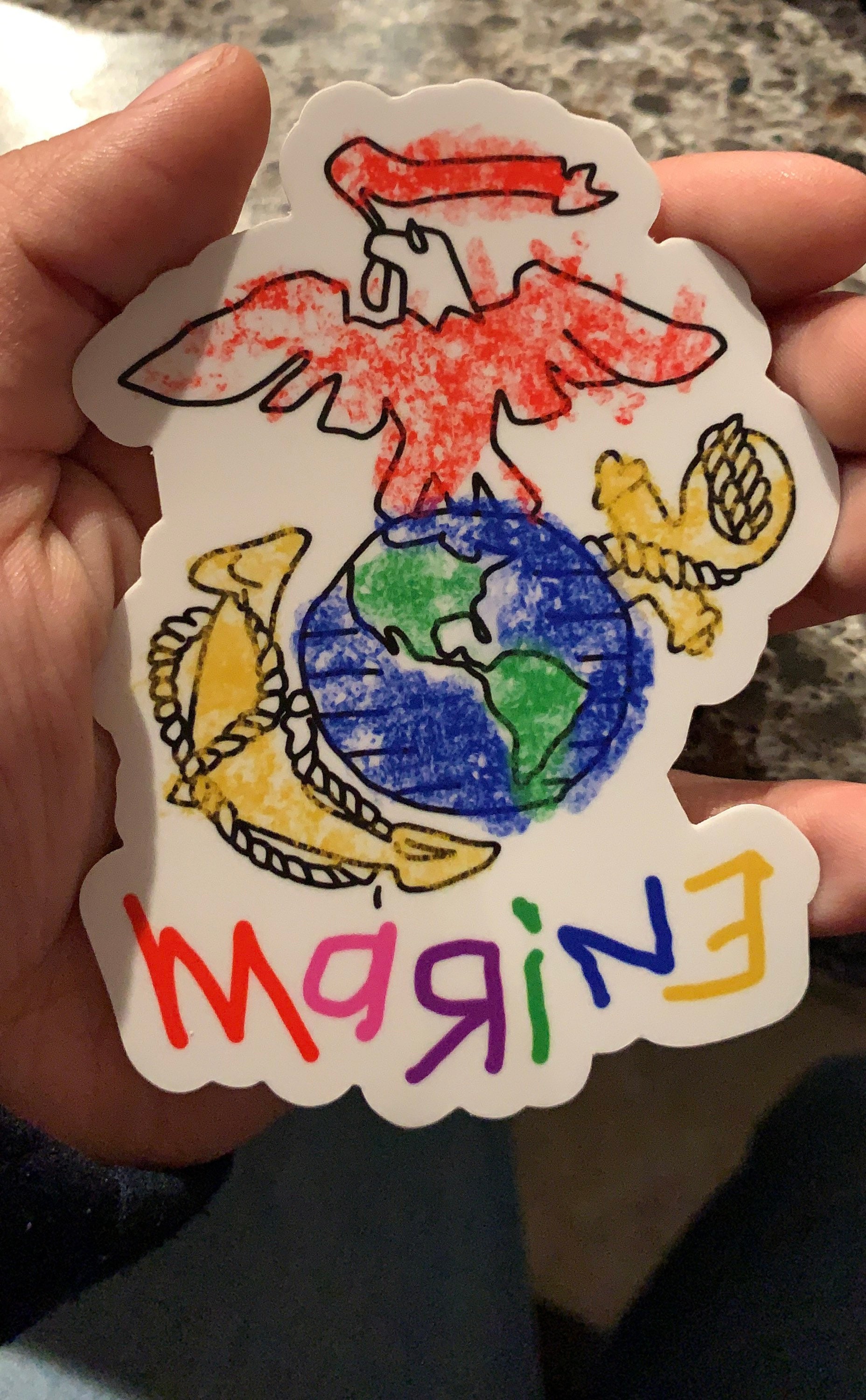 USMC Crayon Sticker Etsy