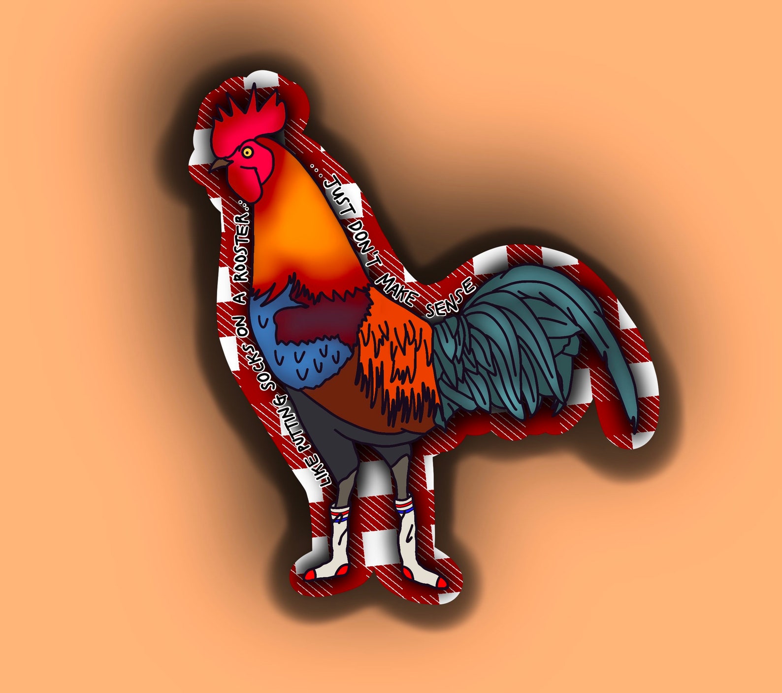 Socks on a Rooster Sticker Etsy