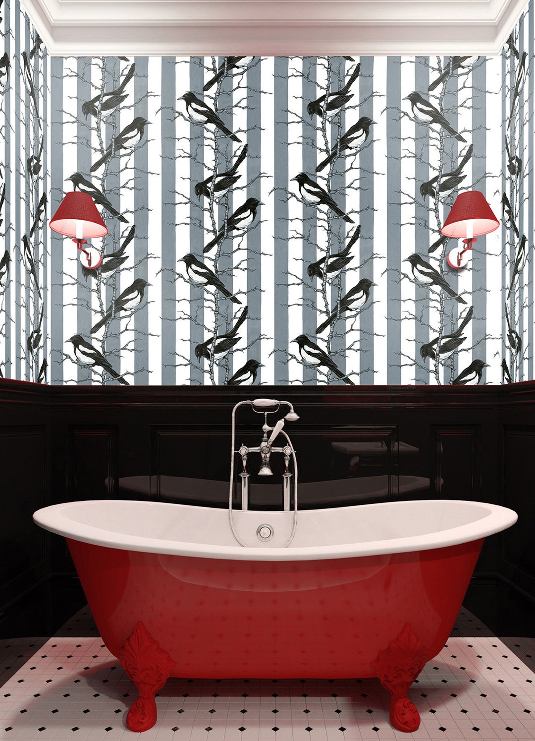 Removable Striped Wallpaper Sample and Extra Wide Rolls Etsy