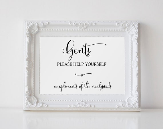 Gents Help Yourself Sign Printable Wedding Signs Basket Etsy