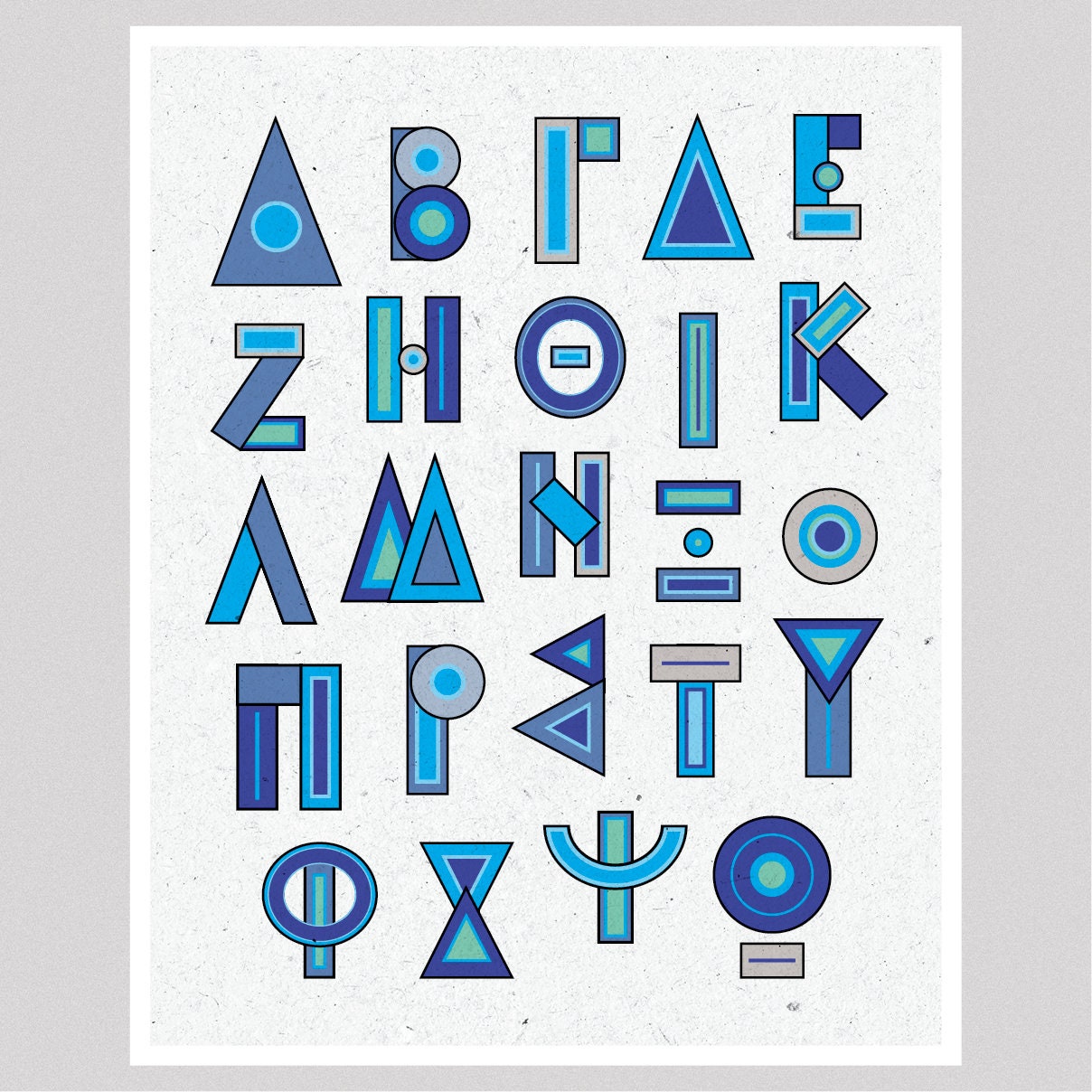 Greek Alphabet Printable, Blue Greek ABC Letters, Kids Room or Nursery ...
