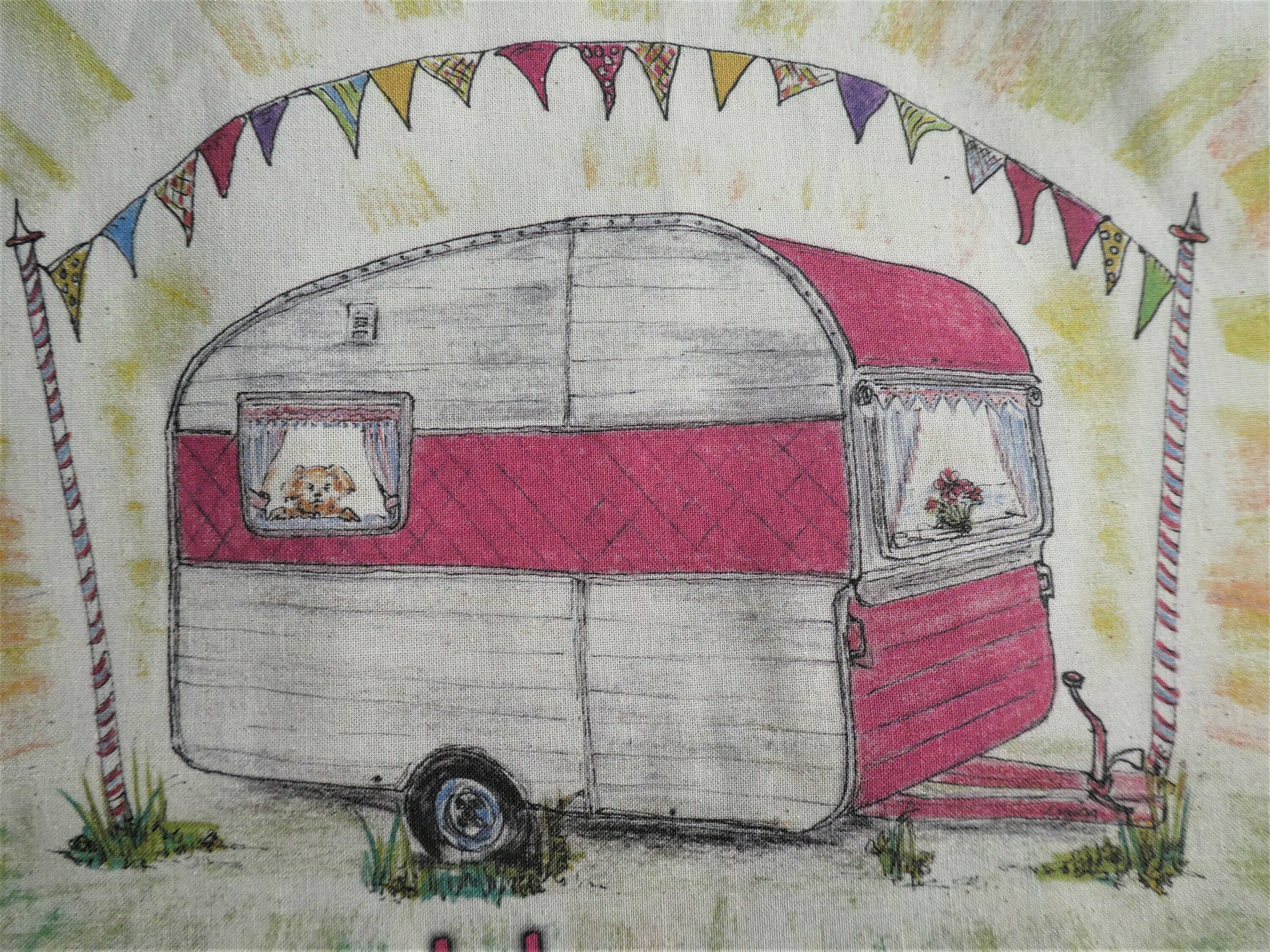 Retro Caravan Tote Bag Unbleached Natural Cotton Bag Hand Etsy Norway