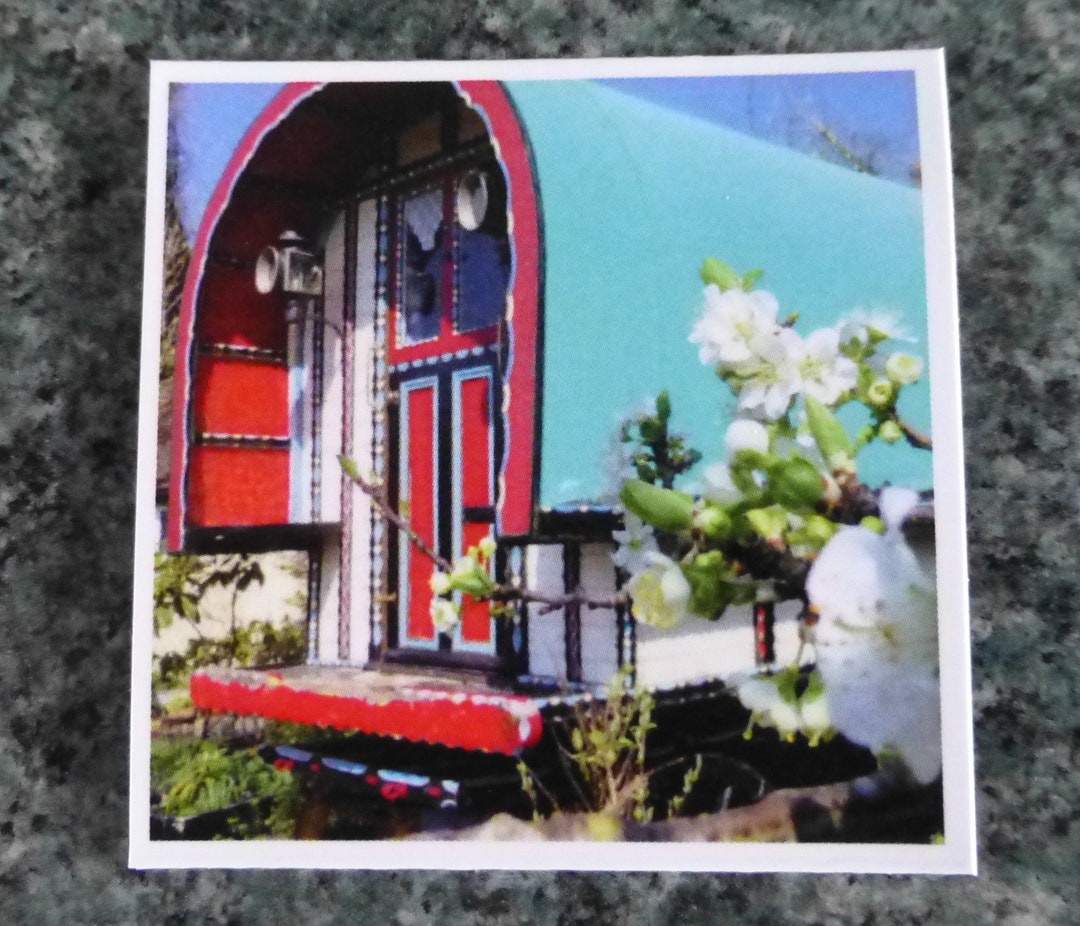 Gypsy Caravan & Plum Blossom Fridge Romany gipsy Etsy