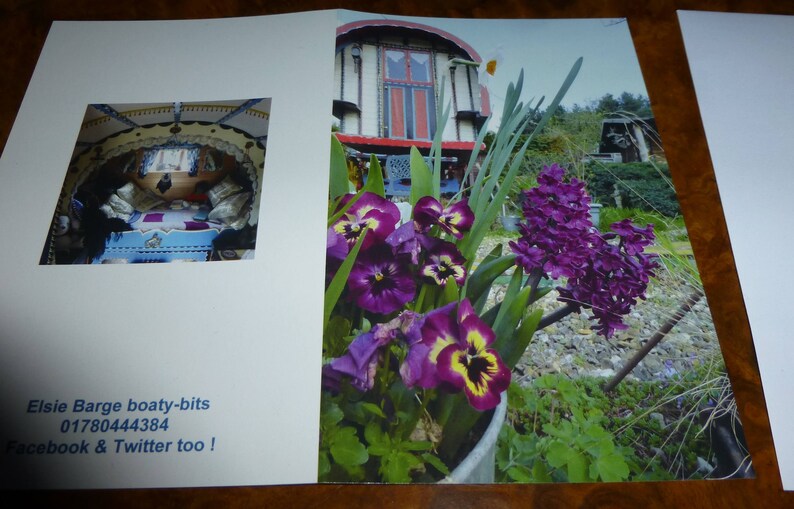 Garden Set of 3 Gypsy Caravan Greeting cards Card Blank Cards Romany Stationary Birthday Card Wagon Vardo Caravan Flowers