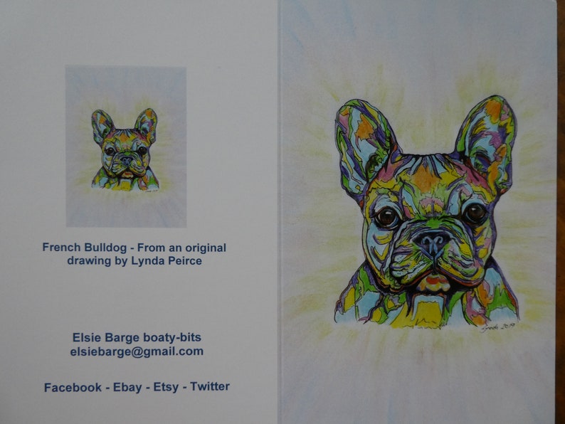 Birthday Any Occasion- Dog Lover Glossy print- Dog Colouful animal print Stationery FRENCH BULLDOG Greetings Card Celebration