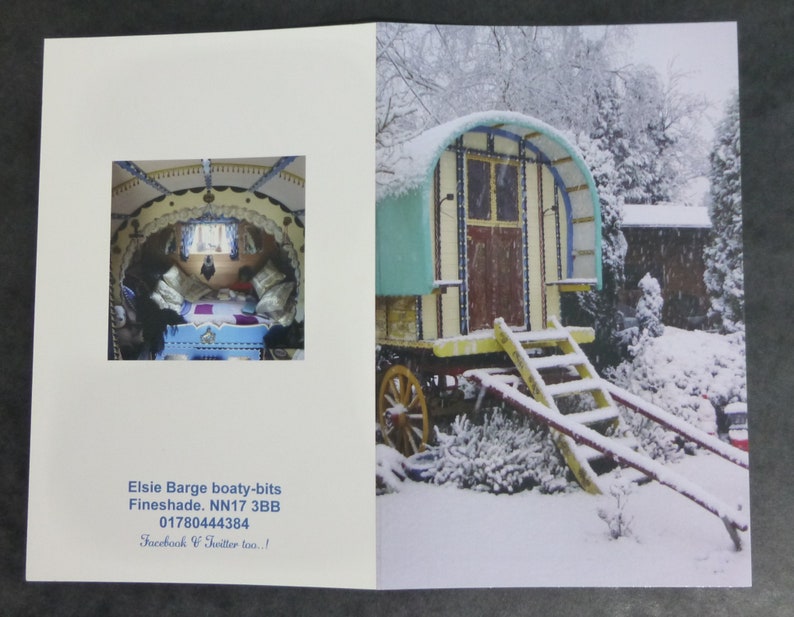 Winter Days Set three: Romany Inspired Gift Set Unique Gypsy Caravan Prints /& Greetings Card with Fridge Magnet Free Christmas Card