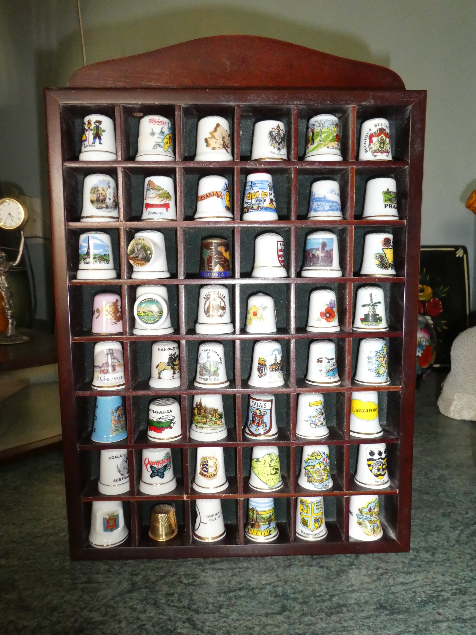 48 Thimble Collection Plus Display Mostly Bone China Etsy