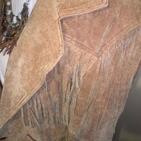 Vintage 80s fringe genuine leather Western jacket - image 6