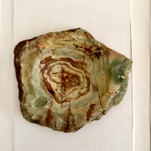 Cenicero/bol de piedra de ónix natural veteada tallada a mano, estilo vintage, con borde sin tratar, 7" imagen 3