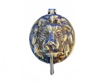 Vtg Brass Front Door Leo Lion Yale lock Cover Knocker Architectal F&M 9783