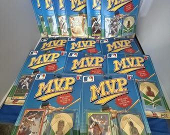 Lot d'épinglettes de collection MLB MVP 1990 avec carte de pointage