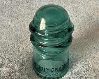 Hemingray No. 9 Insulator Rare Antique Glass Blue