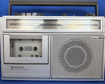 Hitachi TRK-555OH Radio Tape Cassette Recorder Retro 1980’s Vintage Works