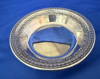 Reed & Barton MCM Silverplate #1203 Bol Bon Bon Holloware 6 po. de diamètre x 1 po. de haut