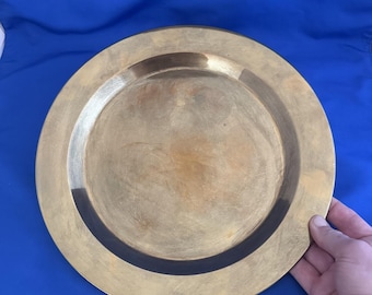 Vintage Brass 11.25" Charger Plate Tray