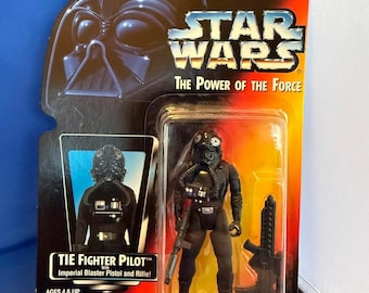Figurine Kenner, pilote de chasse Tie Fighter carton rouge POTF 1995 Star Wars #69673