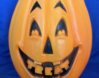vintage Halloween des années 1970, seau citrouille visage Lotsa Jack en mousse générale Lotsa Jack Treat
