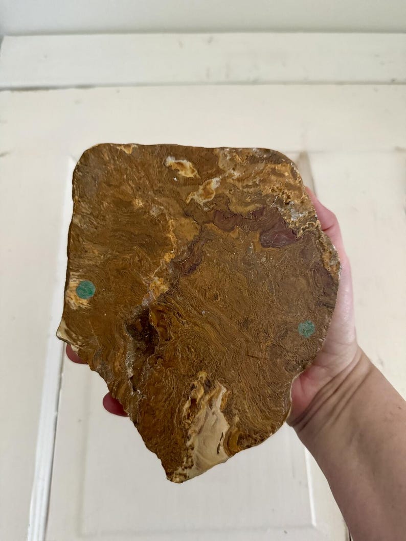 Cenicero/bol de piedra de ónix natural veteada tallada a mano, estilo vintage, con borde sin tratar, 7" imagen 5