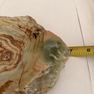 Cenicero/bol de piedra de ónix natural veteada tallada a mano, estilo vintage, con borde sin tratar, 7" imagen 7