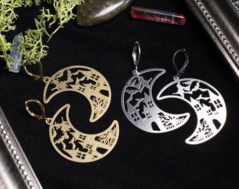 stainless steel witch earrings