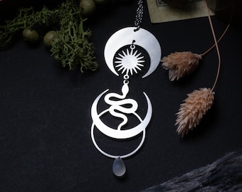 collier pendentif serpent en acier inoxydable