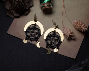 boucles d'oreilles - puce oreille -  gothique pentagramme - pentacle