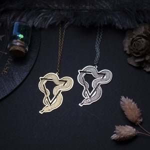 stainless steel snake pendant necklace