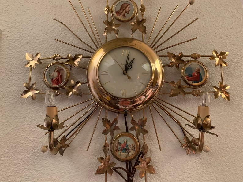 Vintage Jesus Religious Clock by United Etsy