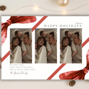 Photo Christmas Card Template | Modern Christmas Card | Holiday Card | Minimalist Christmas Card | Merry Christmas | Editable Template Photo