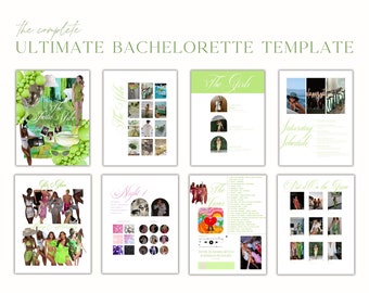 Modèle d&#39;itinéraire de célibataire | Itinéraire numérique Bachelorette | Modèle de toile modifiable | Modèle de mariée personnalisable, marges et mariage