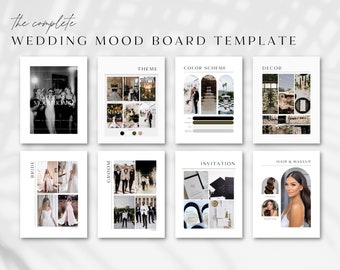 Wedding Mood Board Template | Digital Wedding Planner Template | Wedding Vision Board | Spring Wedding Design Guide, Editable Canva Template