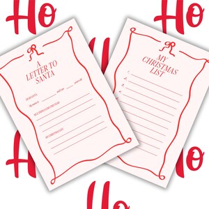 Brief an Santa, Weihnachtsmannliste, druckbarer Brief an Santa, Lieber Weihnachtsbrief, Kinder-Weihnachtswunschliste, Weihnachtswunschliste, Kinderbrief an Santa