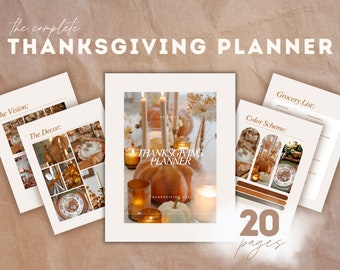 Thanksgiving Printable Planner | Thanksgiving Planner | Editable Planner | Digital Planner | Canva Digital Template | Printable Holiday Fall