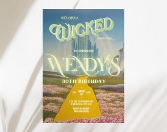 Wicked Geburtstagseinladung: Emerald City Printable (Canva-Vorlage)