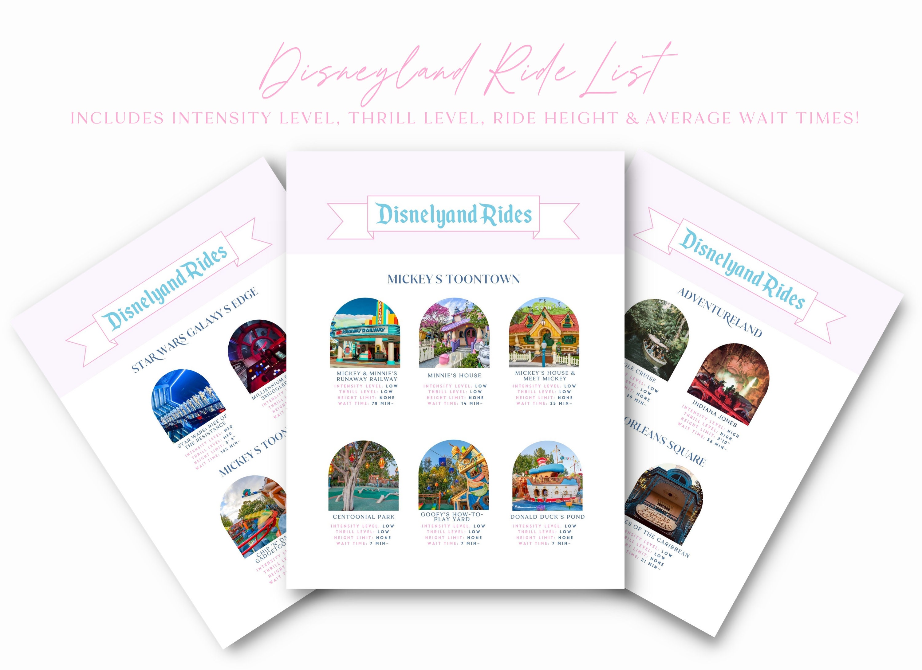 Disneyland Itinerary, Canva Digital Download, Disneyland Park Guide Disneyland Itinerary, Canva Digital Download, Disneyland Park Guide
