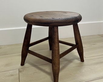 Lil' Ebony Stained Ash Round Stool