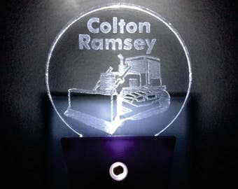 Personalized Bulldozer Insert Plus LED Night Light