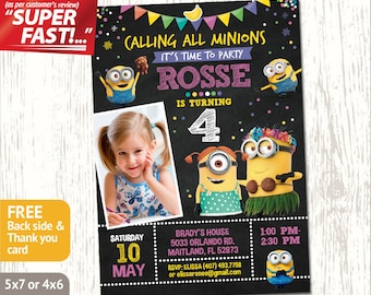 minion invitation etsy