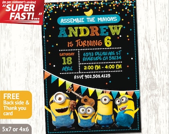 minion invitation etsy