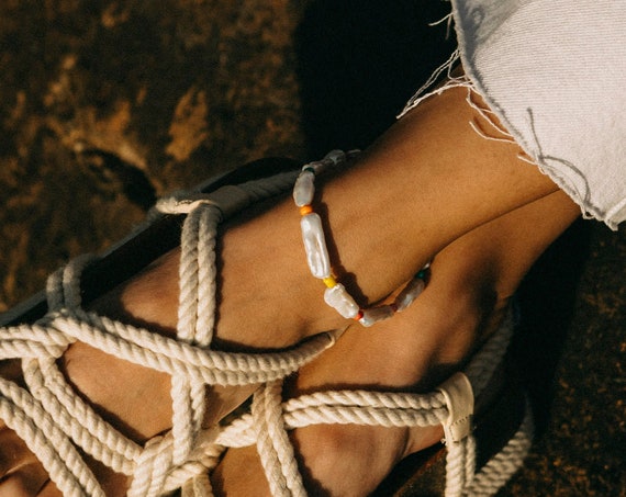 Rainbow Pearl Anklet