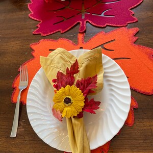 Custom Thanksgiving Tablescape Kit Setting for 4 - 6 - 8 Fall Tablescape Centerpiece Table Runner Napkin Holders
