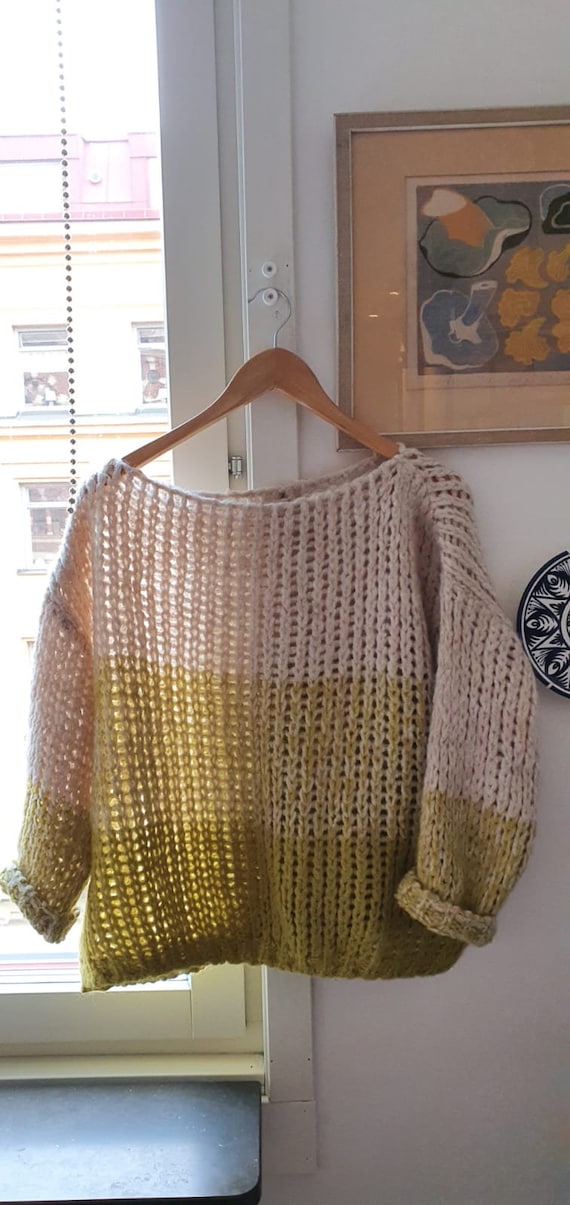 Vintage mixed wool crochet sweater