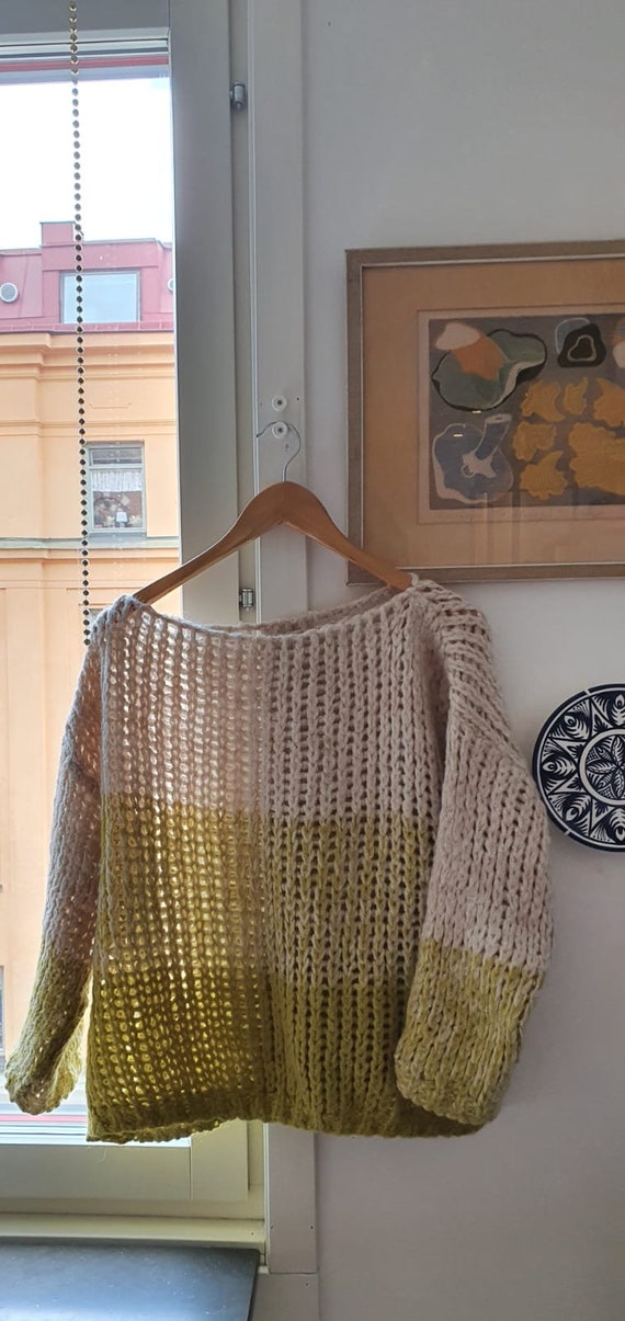 Vintage mixed wool crochet sweater